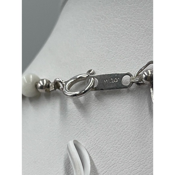 Jordan Sterling Silver 925 Beaded Multicolor Cat's Eye Necklace - Picture 12 of 13